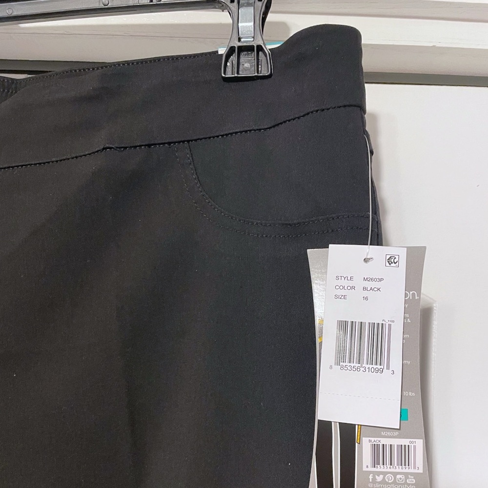 LOT of 2 Slim-Sation by Multiples Capris Black & Blue Sz 16 - Picture 11 of 15
